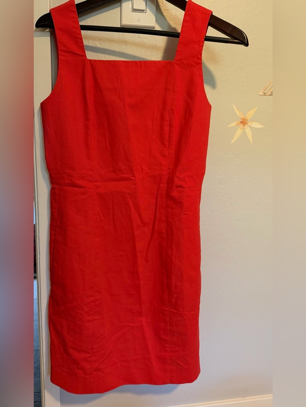COS Red Square-Neck Sheath Dress - Picture 2 of 5